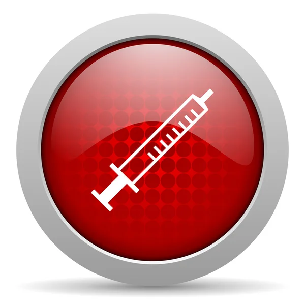 Spruta röd cirkel web blanka ikonen — Stockfoto