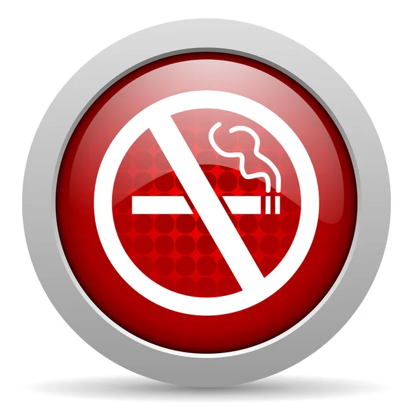 Kein rauchender roter Kreis Web-Hochglanz-Symbol — Stockfoto