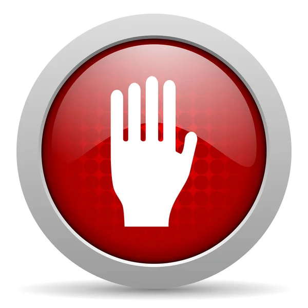 Zastavit červený kruh ikonu webové lesklý — Stock fotografie