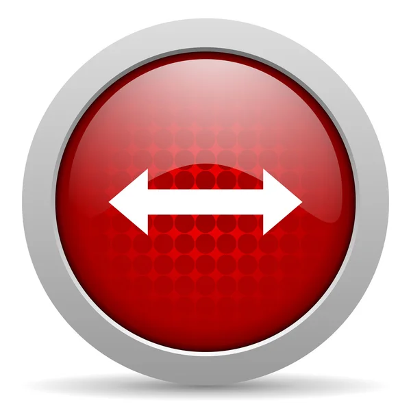 Pfeile roter Kreis Web-Hochglanz-Symbol — Stockfoto