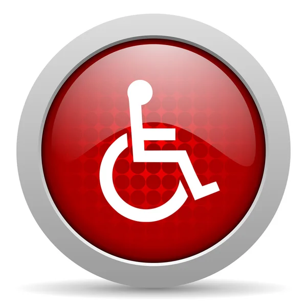 Accessibility red circle web glossy icon — Stock Photo, Image