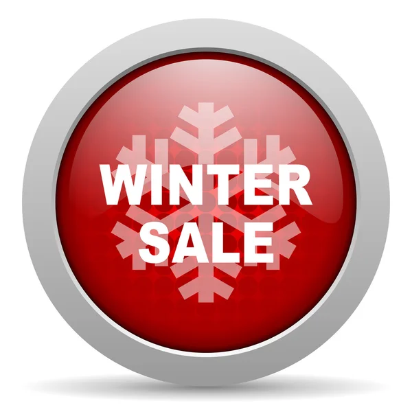 Winter sale red circle web glossy icon — Stock Photo, Image