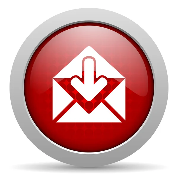 Mail rød cirkel web blank ikon - Stock-foto