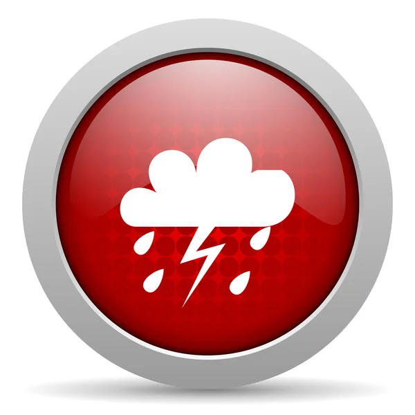 Wettervorhersage roter Kreis Web-Hochglanz-Symbol — Stockfoto