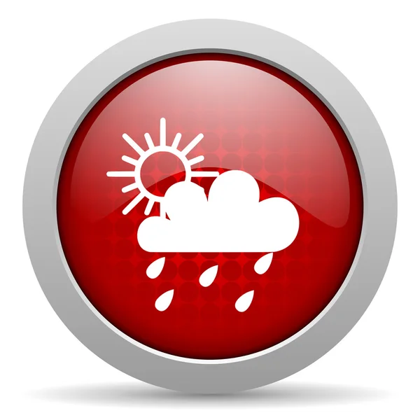 Weather forecast red circle web glossy icon — Stock Photo, Image