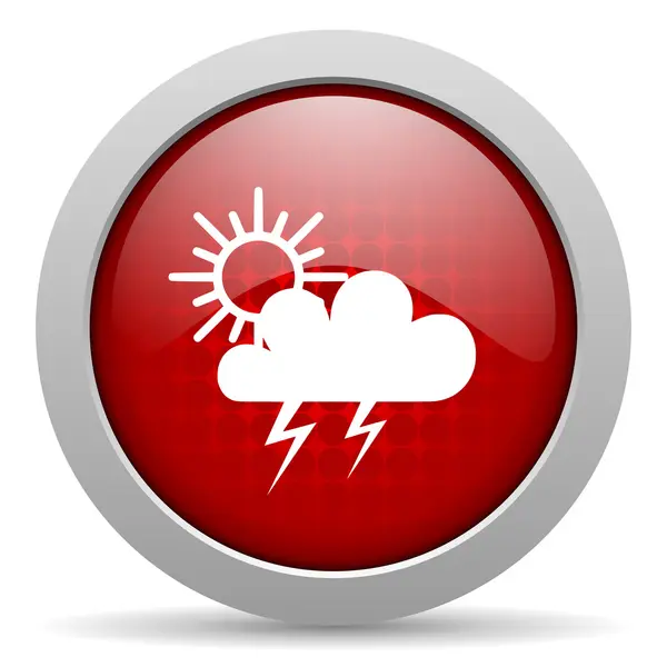 Weather forecast red circle web glossy icon — Stock Photo, Image