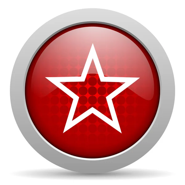 Star red circle web glossy icon — Stock Photo, Image
