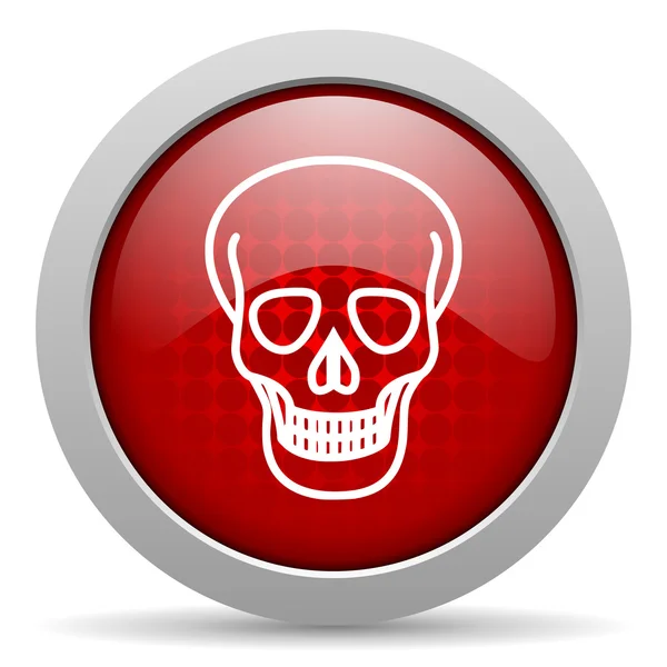 Skull red circle web glossy icon — Stock Photo, Image