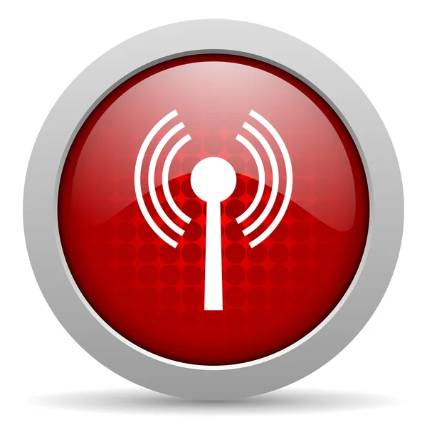 Wifi red circle web icona lucida — Foto Stock