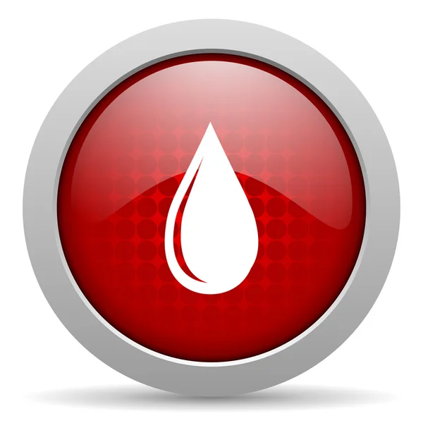 Water drop rode cirkel web glanzende pictogram — Stockfoto