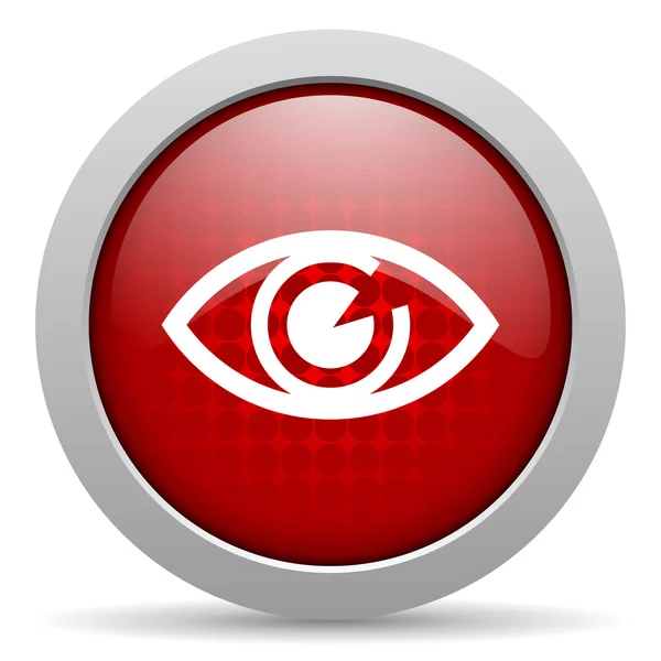 Oko czerwone koło WWW błyszczący ikona — Zdjęcie stockowe