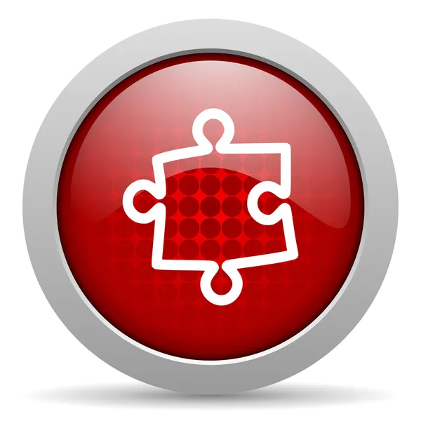 パズル赤い円 web 光沢のあるアイコン — ストック写真