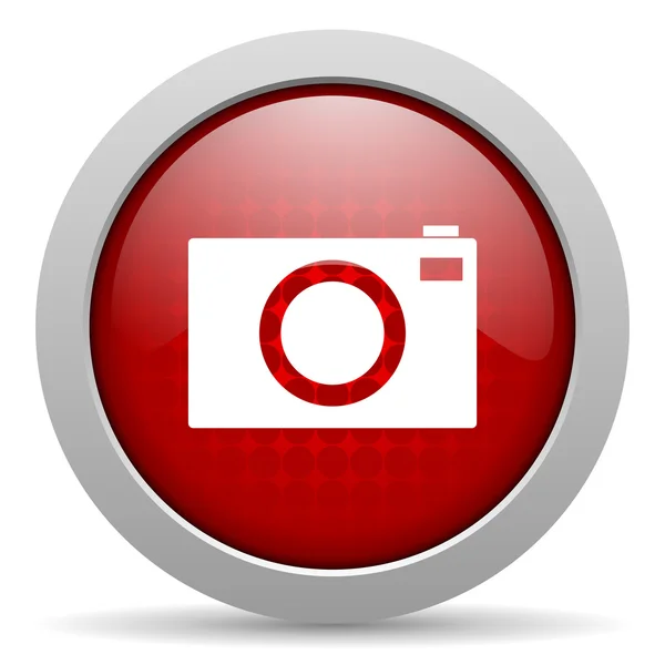 카메라 빨간 원 웹 광택 아이콘 — 스톡 사진