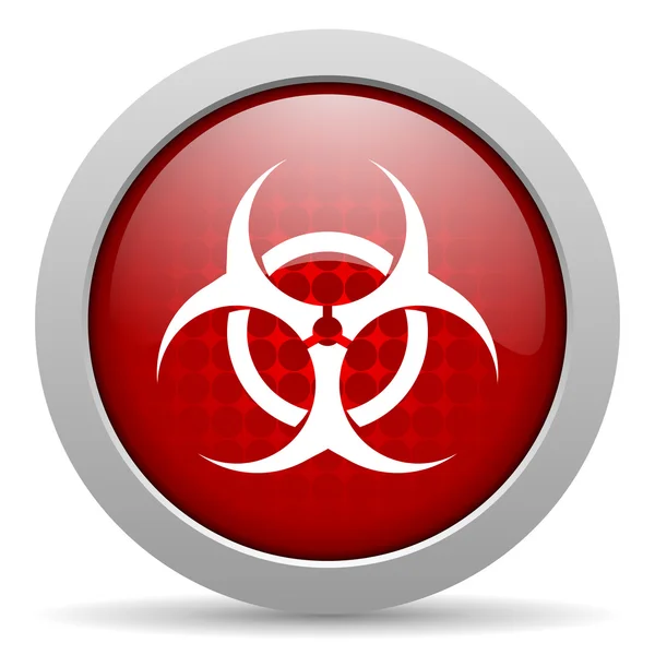 Virus círculo rojo web icono brillante — Foto de Stock