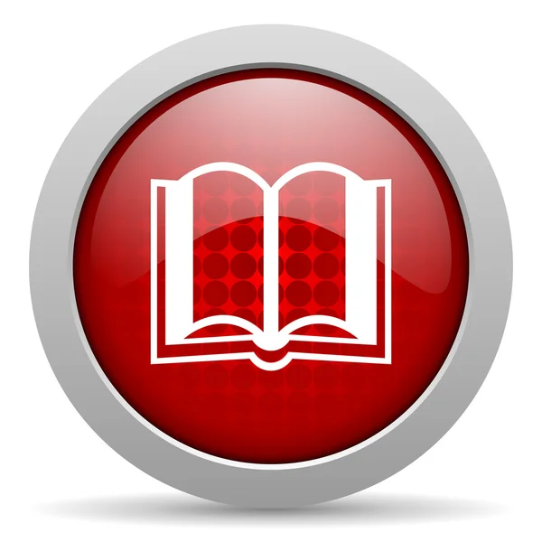 Book red circle web glossy icon — Stock Photo, Image