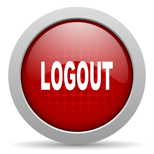 Logout red circle web glossy icon — Stock Photo, Image