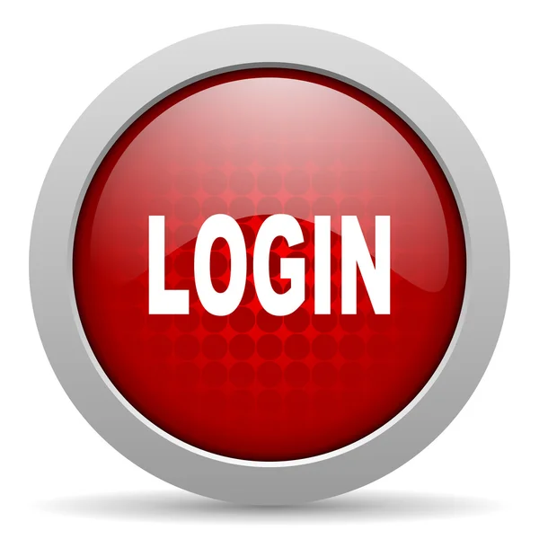 Login roter Kreis Web-Hochglanz-Symbol — Stockfoto