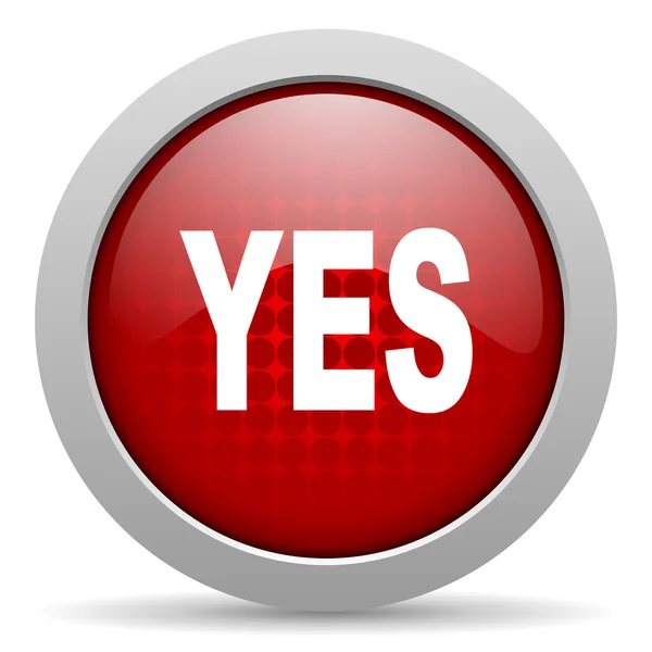 Yes red circle web glossy icon — Stock Photo, Image