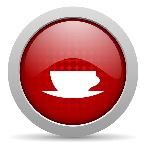 Coffee cup red circle web glossy icon — Stock Photo, Image