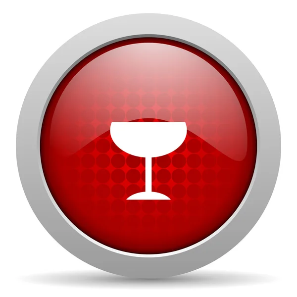 Glas rode cirkel web glanzende pictogram — Stockfoto