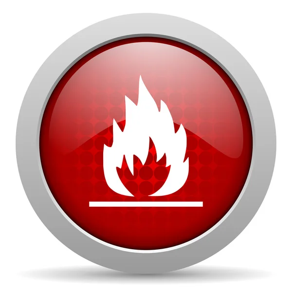 Flames red circle web glossy icon — Stock Photo, Image