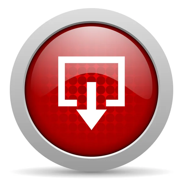 Saída vermelho círculo web ícone brilhante — Fotografia de Stock
