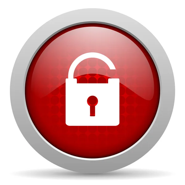 Padlock red circle web glossy icon — Stock Photo, Image