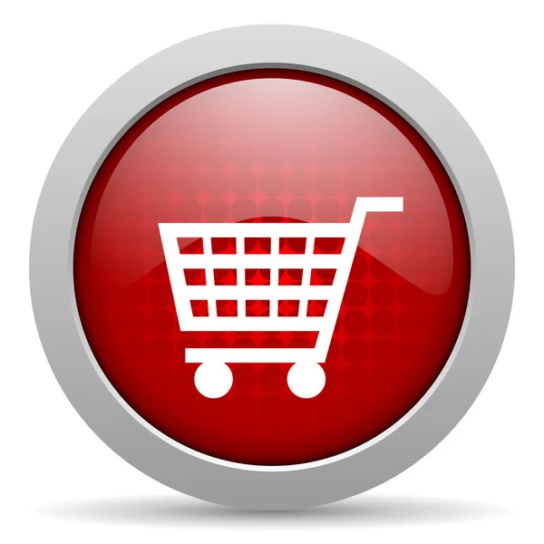 Compras círculo rojo web icono brillante — Foto de Stock