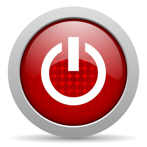 Güç kırmızı daire web parlak simgesi — Stok fotoğraf