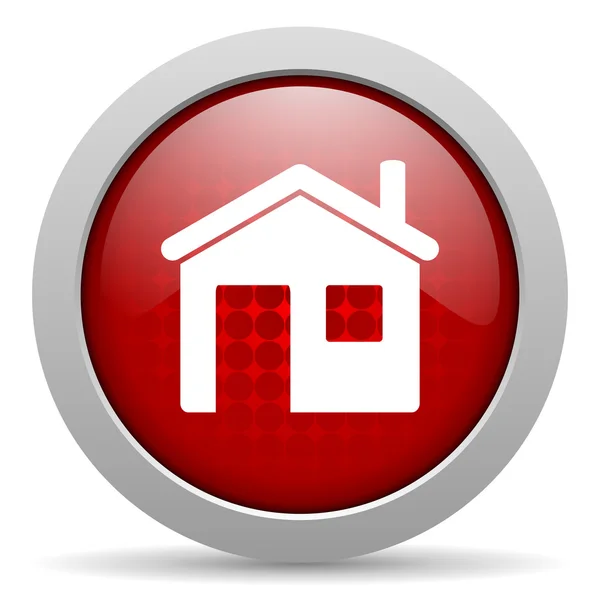 Home Roter Kreis Web-Hochglanz-Symbol — Stockfoto
