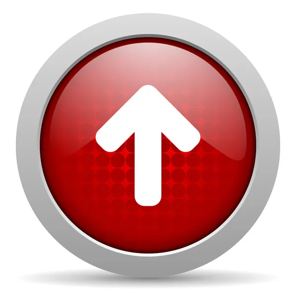 Lesklý ikona šipky červený kruh web — Stock fotografie