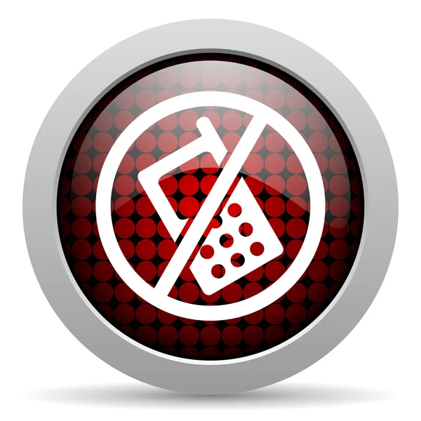 No phones glossy icon — Stock Photo, Image