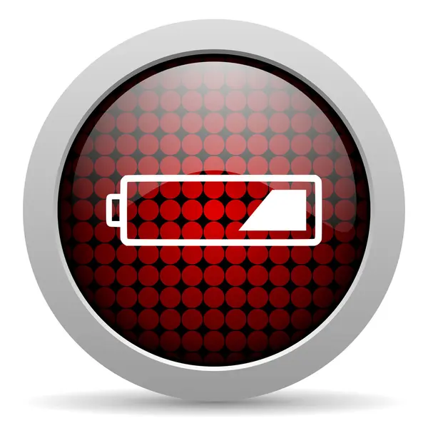 Błyszczący ikona baterii — Zdjęcie stockowe
