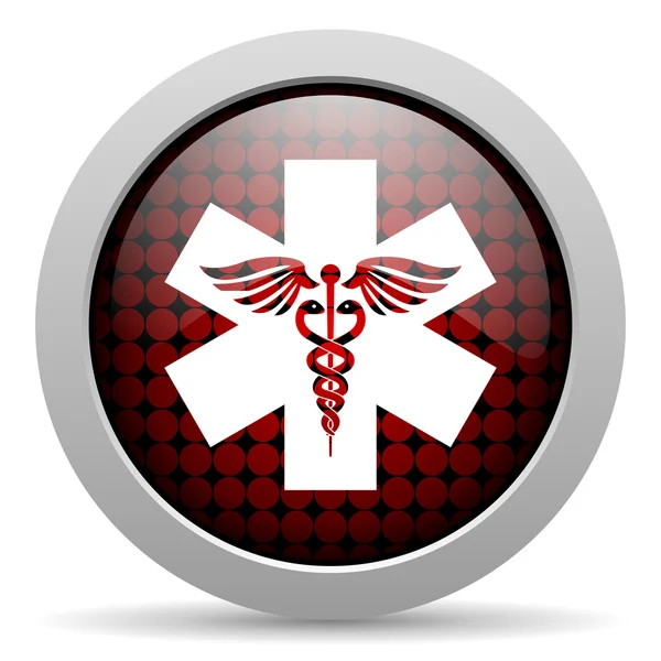 Caduceus glanzende pictogram — Stockfoto