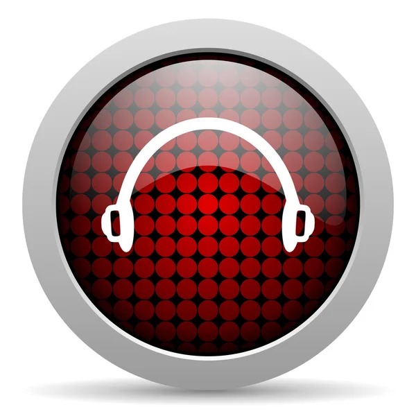 Headphones glossy icon — Stock Photo, Image