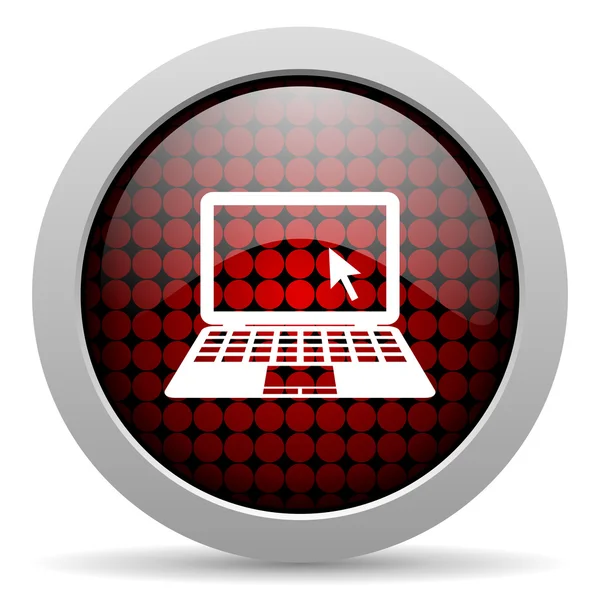 Laptop glanzende pictogram — Stockfoto