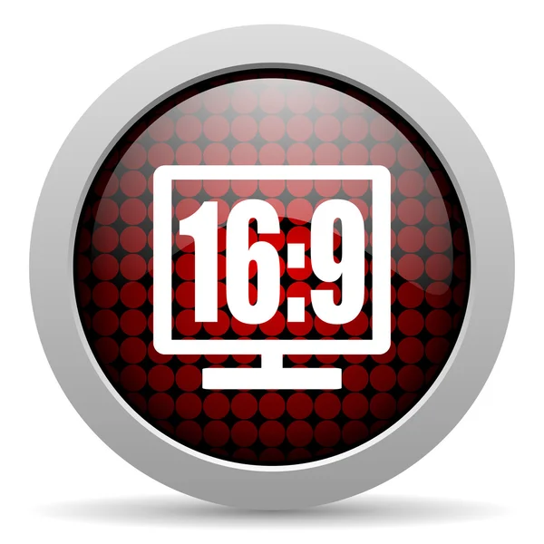 16 9 display glossy icon — Stock Photo, Image