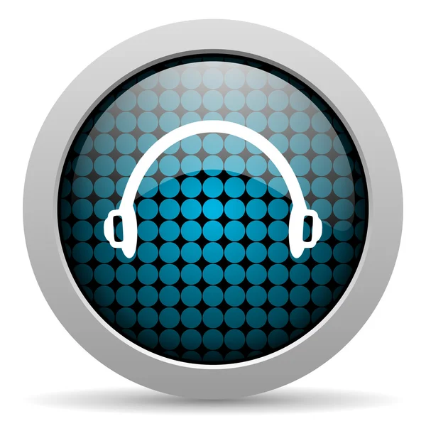 Headphones glossy icon — Stock Photo, Image