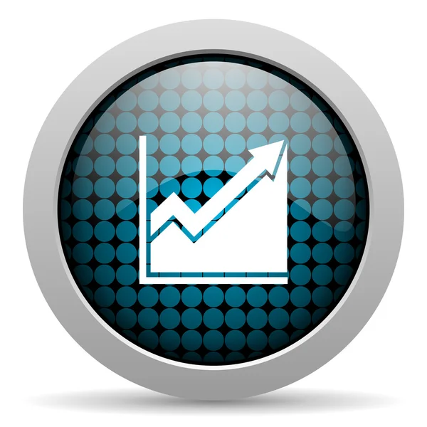 Histogram glossy icon — Stock Photo, Image