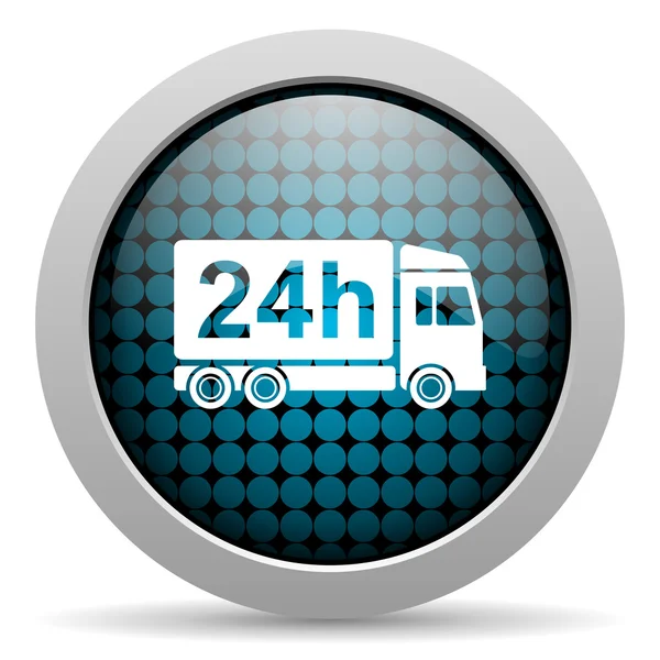 Delivery 24h glossy icon — Stock Photo, Image