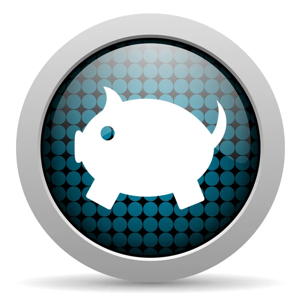 Piggy banco brilhante ícone — Fotografia de Stock