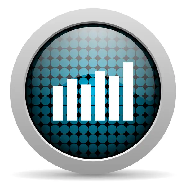 Staafdiagram glanzende pictogram — Stockfoto