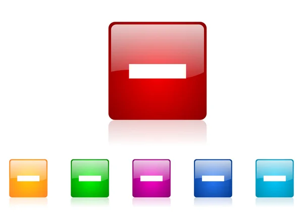Minus square web glossy icon colorful set — Stock Photo, Image