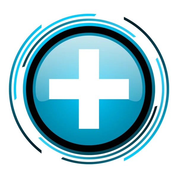 Emergency blue circle glossy icon — Stock Photo, Image