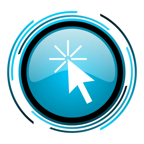 Click here blue circle gensy icon — стоковое фото
