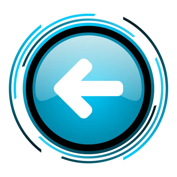 Lesklý ikona šipky vlevo modrý kruh — Stock fotografie