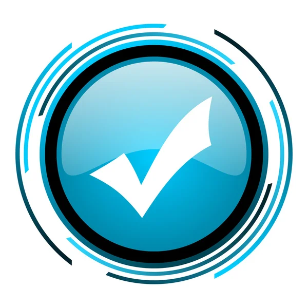 Accept blue circle glossy icon — Stock Photo, Image