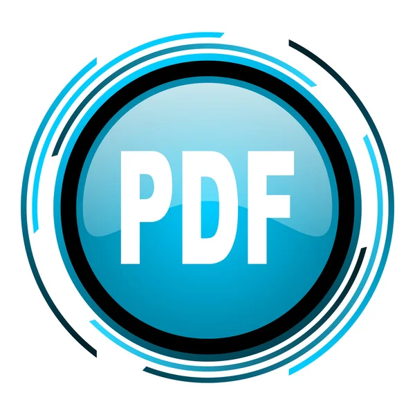 Pdf blue circle glossy icon — Stock Photo, Image