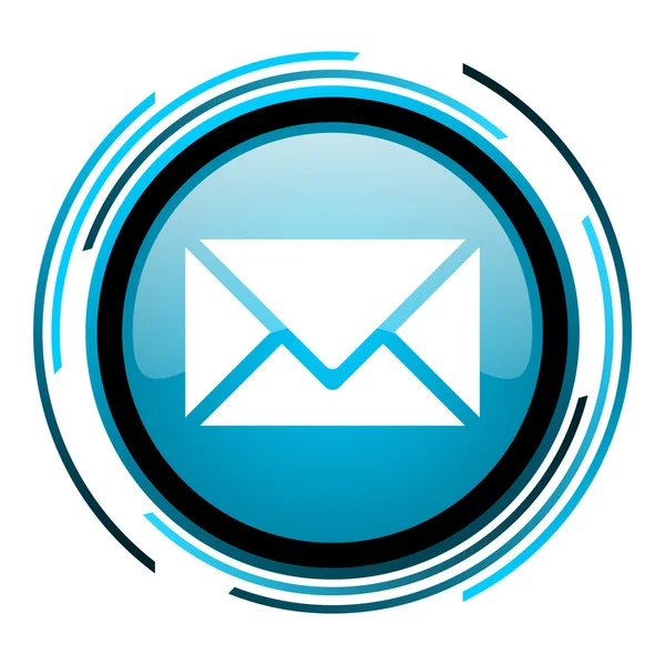 Mail blue circle glossy icon — Stock Photo, Image