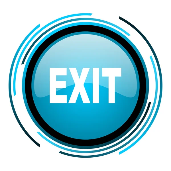 Exit blue circle glossy icon — Stock Photo, Image